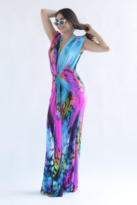 Fashion Styled Vestido spandex multicolor Magenta