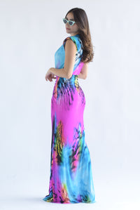 Fashion Styled Vestido spandex multicolor Magenta