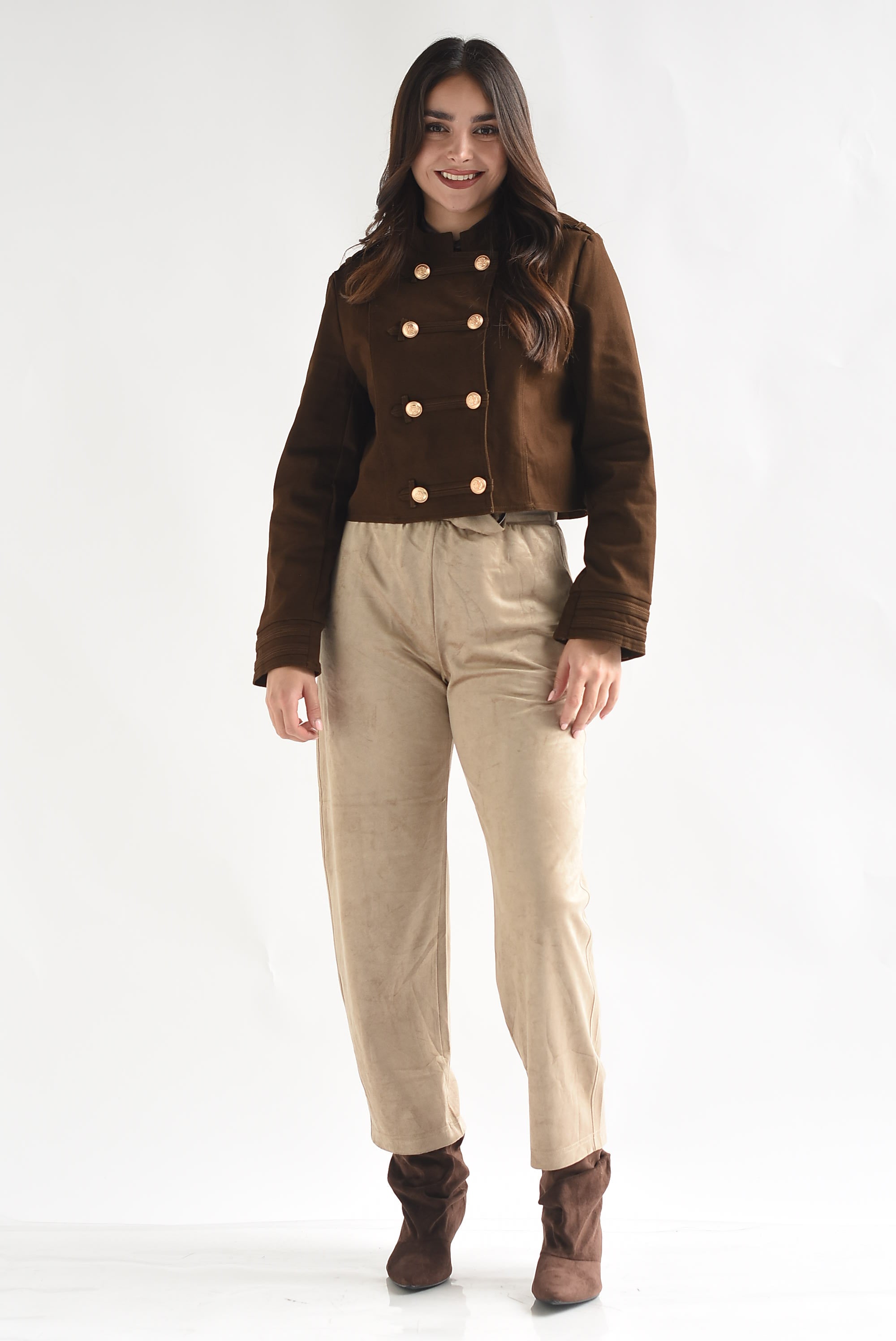 Blazer crop militar Denim
