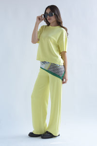 Fashion Styled Set Pantalón y Blusa algodón Amarillo