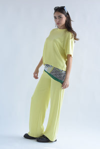 Fashion Styled Set Pantalón y Blusa algodón Amarillo