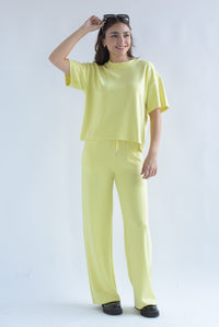 Fashion Styled Set Pantalón y Blusa algodón Amarillo