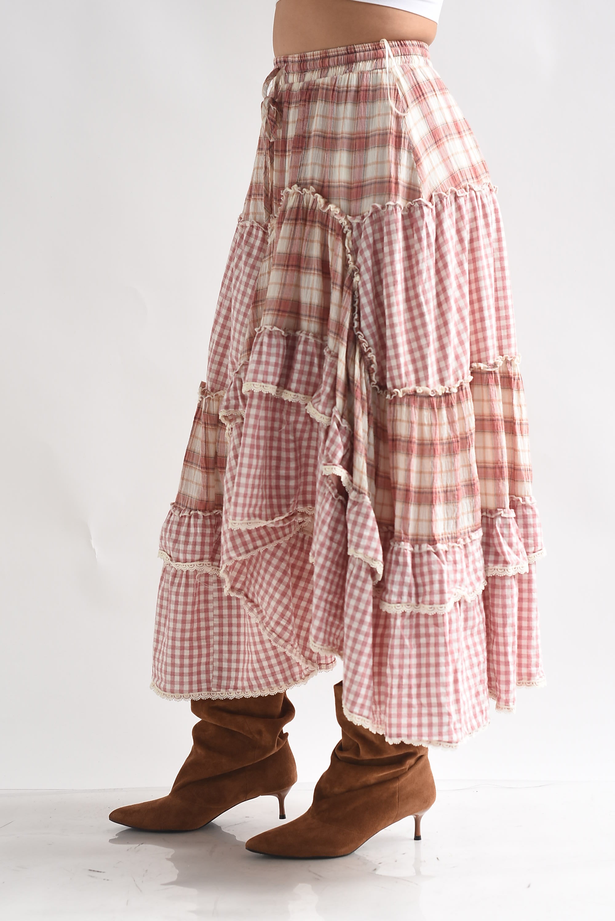 Falda asimétrica olanes cuadros