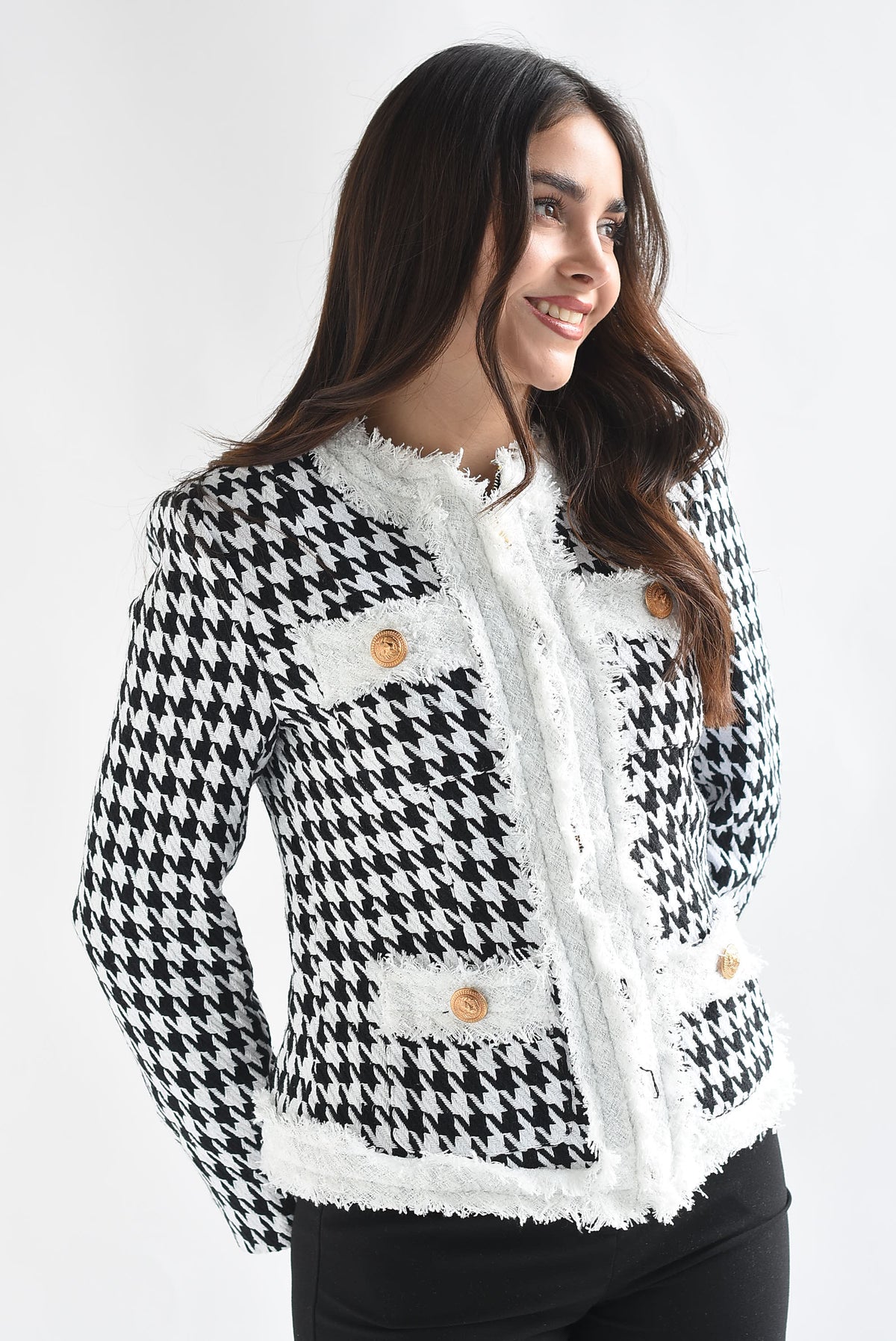 Blazer tweed houndstooth
