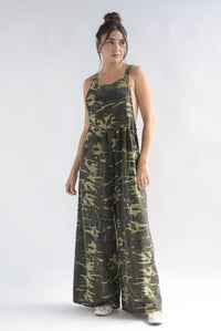 Fashion Styled Overol Denim súper wide Camuflaje