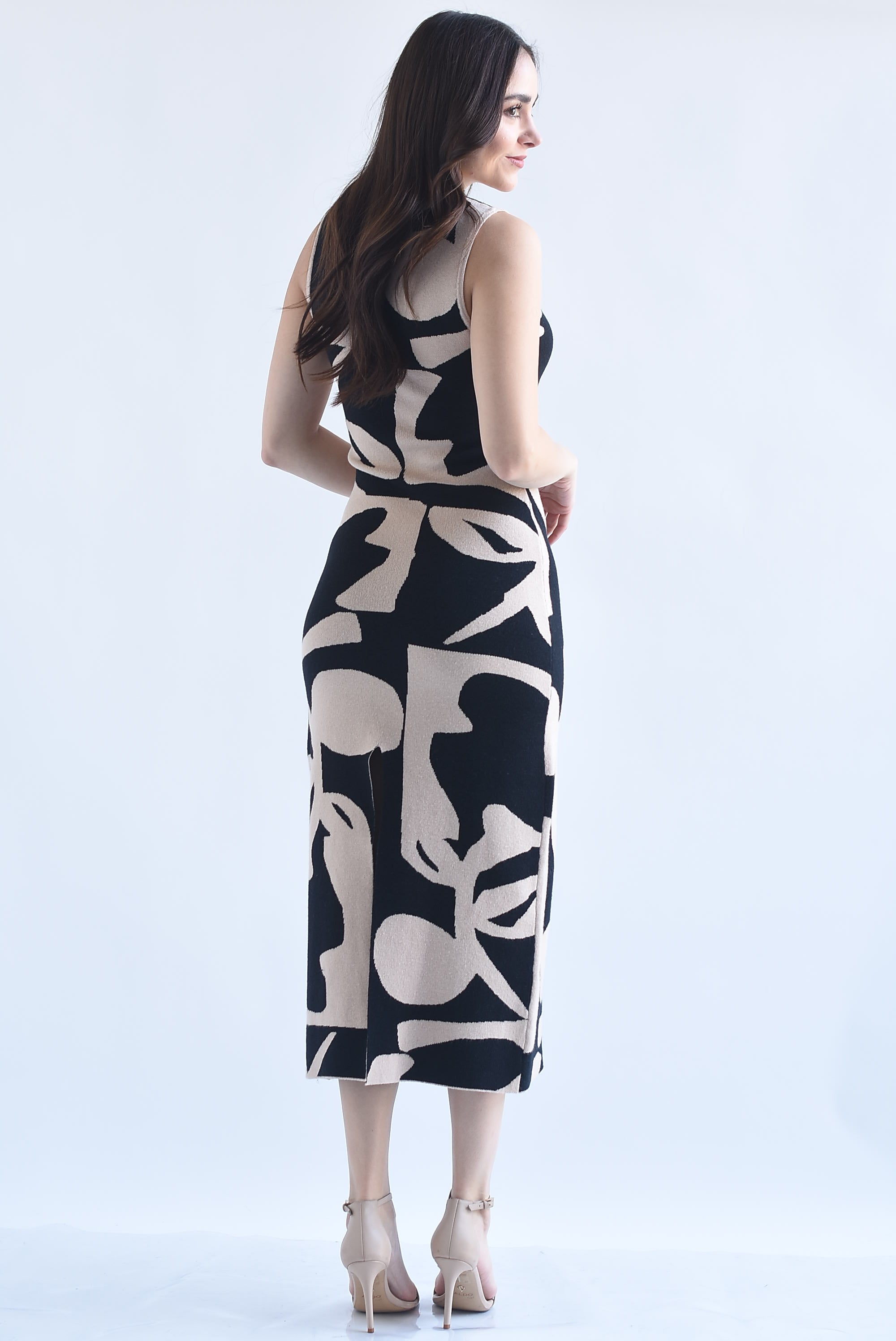 Vestido punto flores abstractas