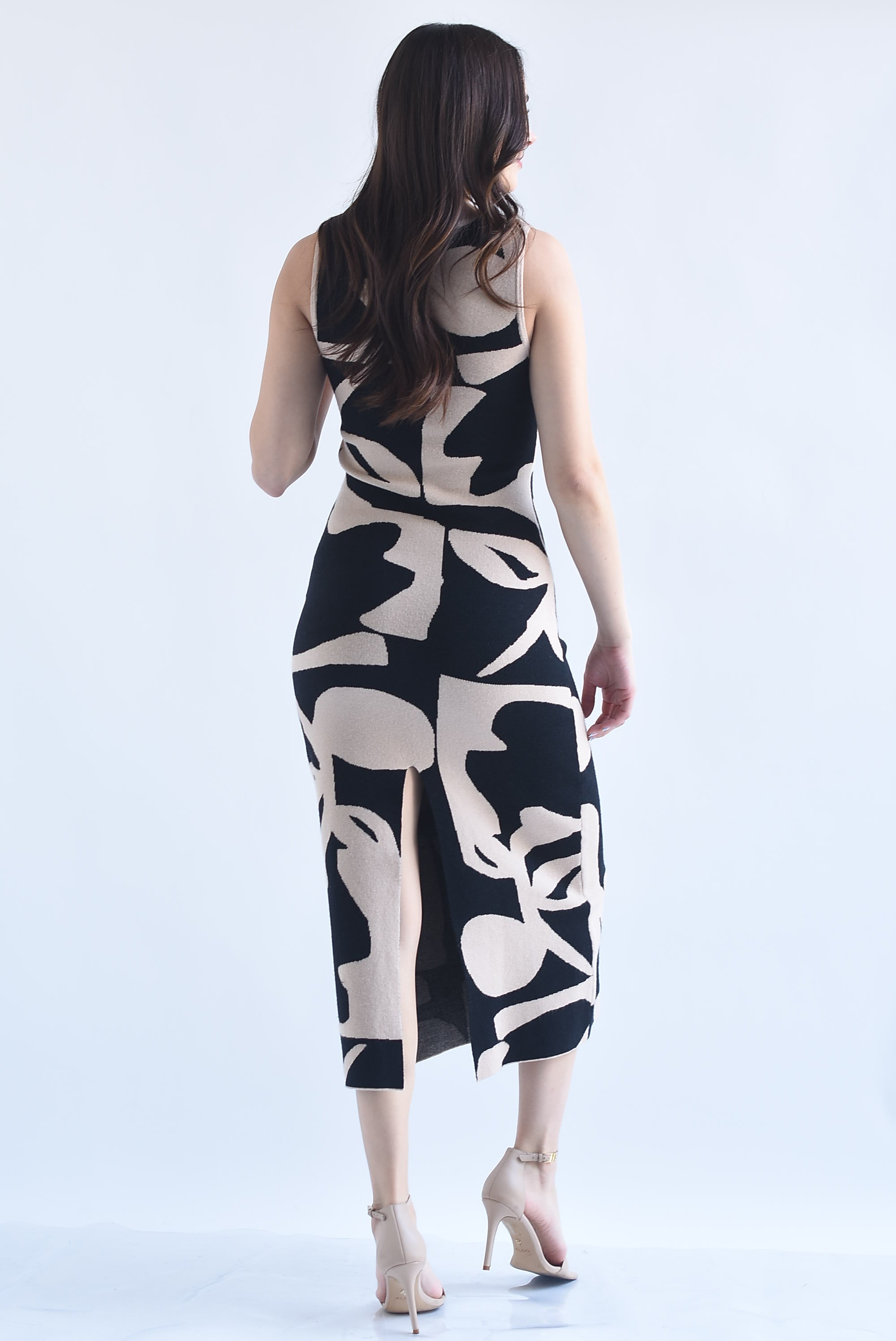 Vestido punto flores abstractas