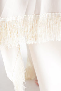 Fashion Styled Set Pantalón cauda flecos y Top corrugado Ivory