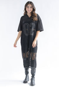 Fashion Styled Vestido Jersey encaje Negro
