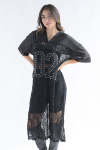 Fashion Styled Vestido Jersey encaje Negro