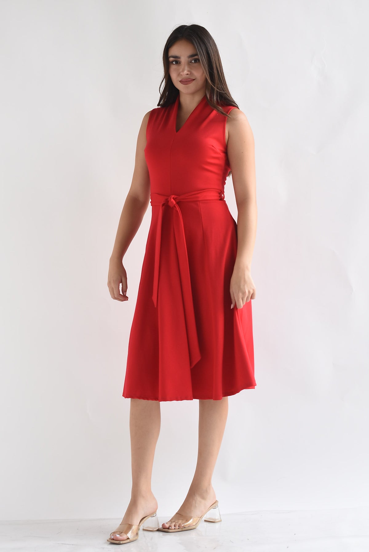Vestido midi cinta