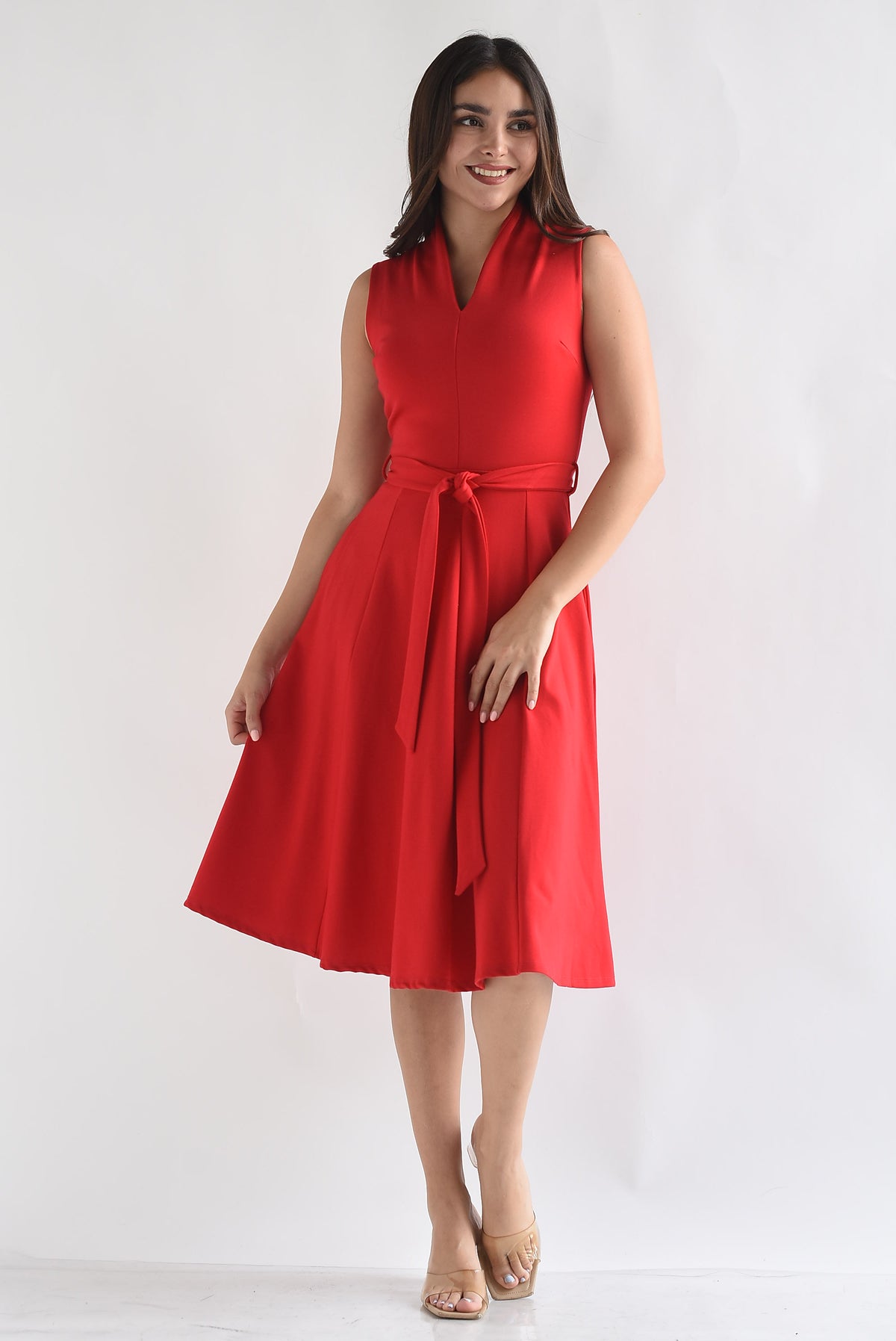 Vestido midi cinta