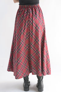 Fashion Styled Falda corte A Tartán Rojo