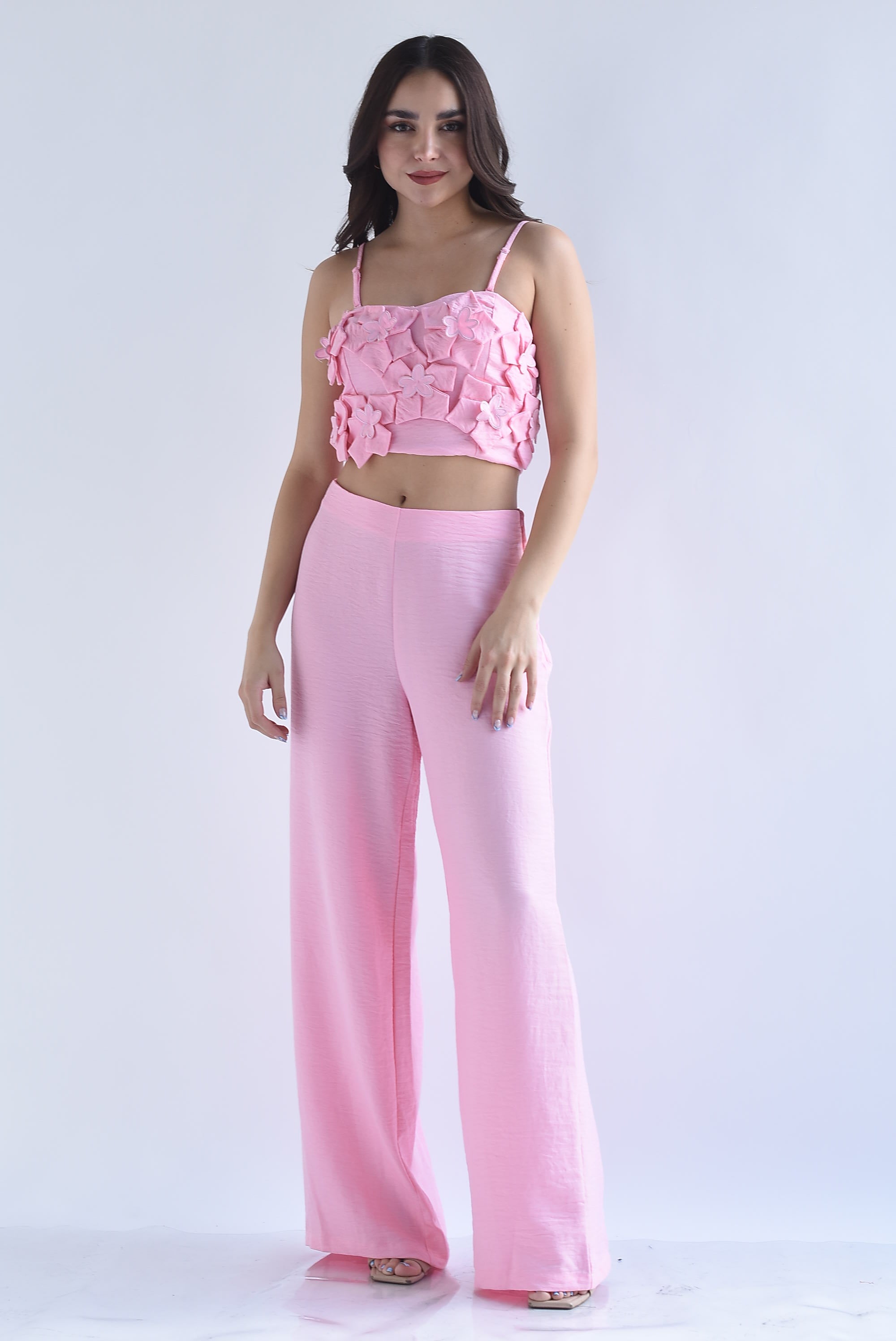 Set Pantalón wide y Top flores