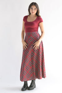 Fashion Styled Falda corte A Tartán Rojo
