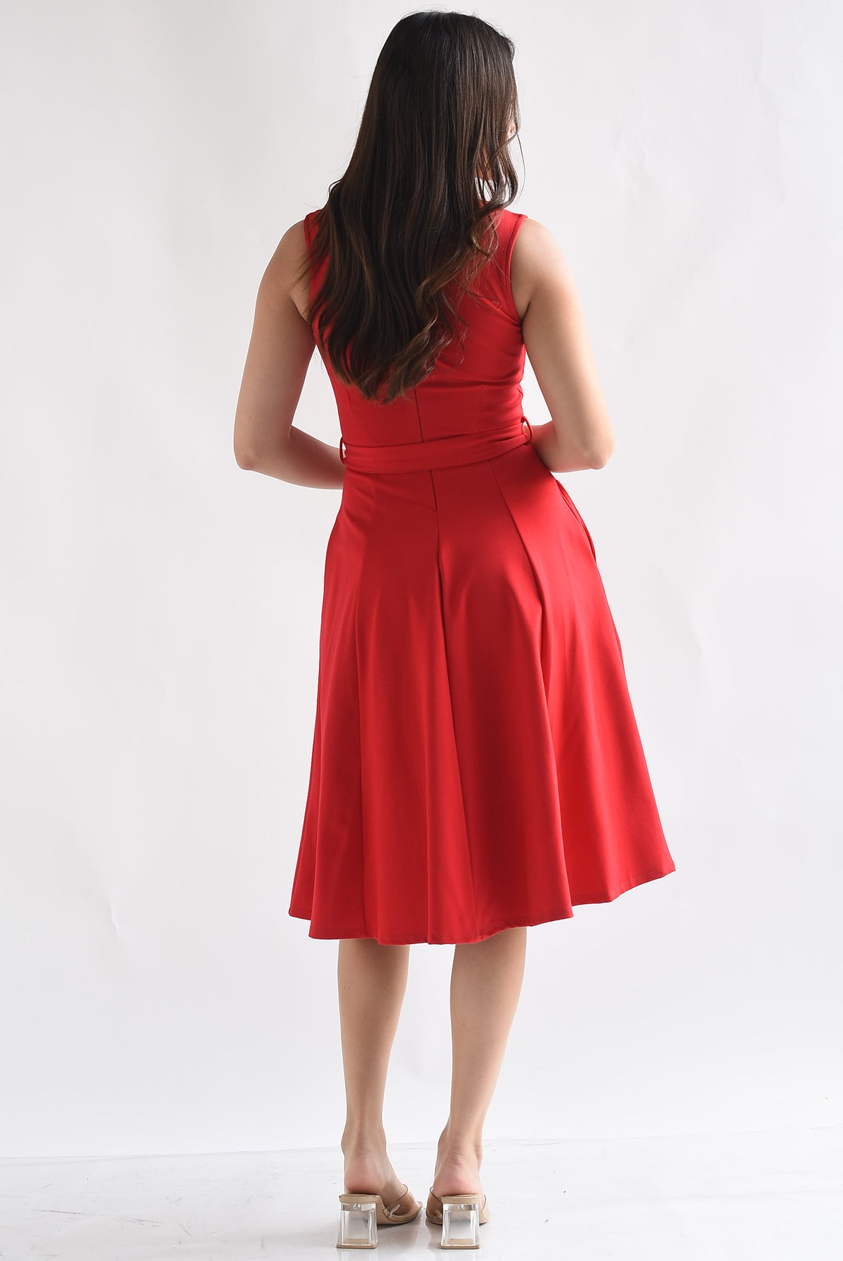Vestido midi cinta