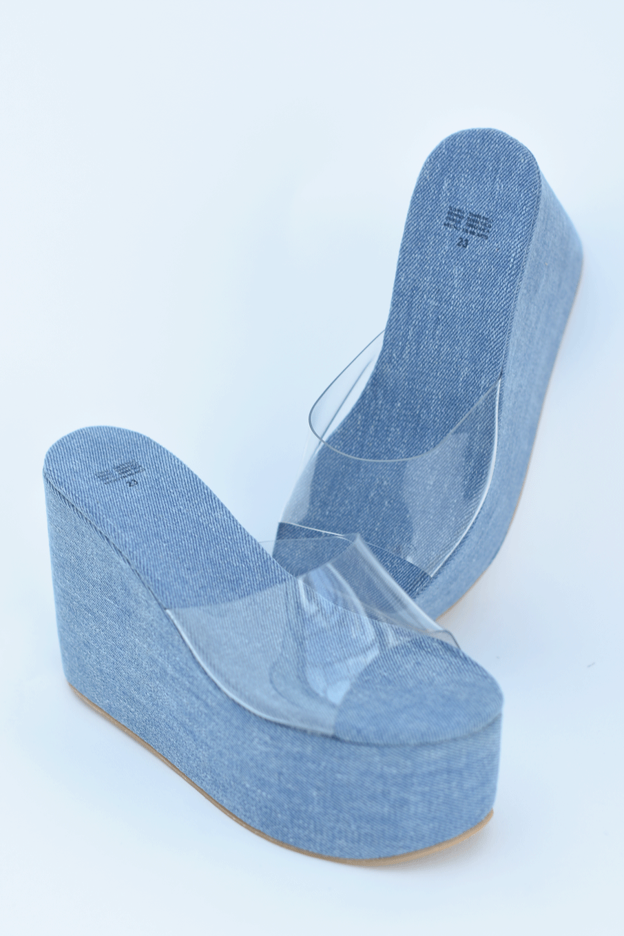 Sandalia vinil cuña Denim