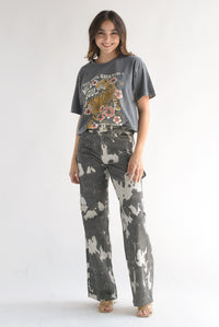 Fashion Styled Jeans wide manchas Gris