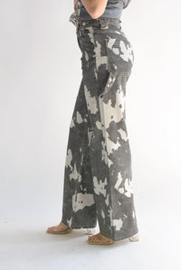 Fashion Styled Jeans wide manchas Gris