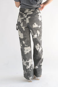 Fashion Styled Jeans wide manchas Gris