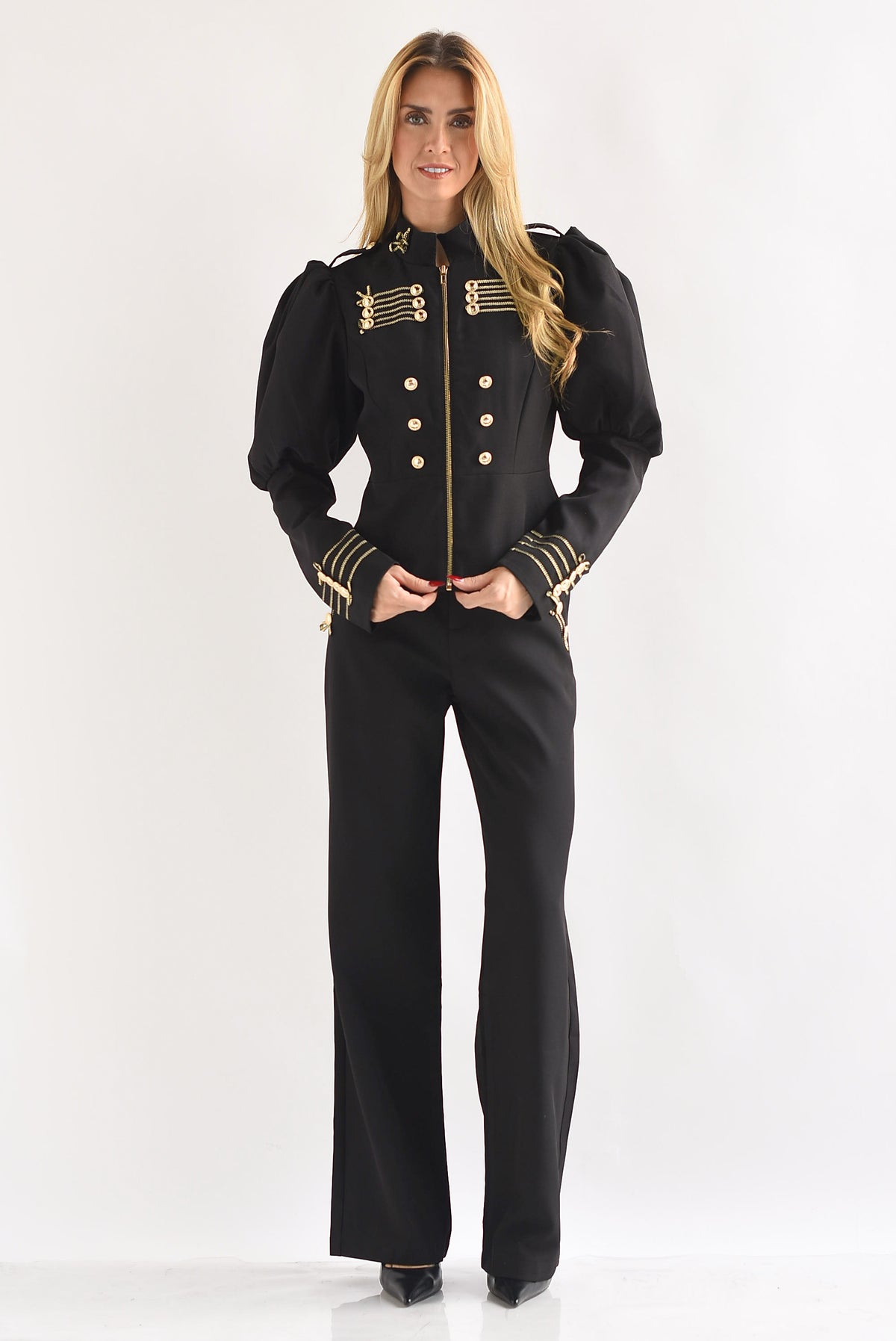Set Pantalón y Blazer militar manga aglobada