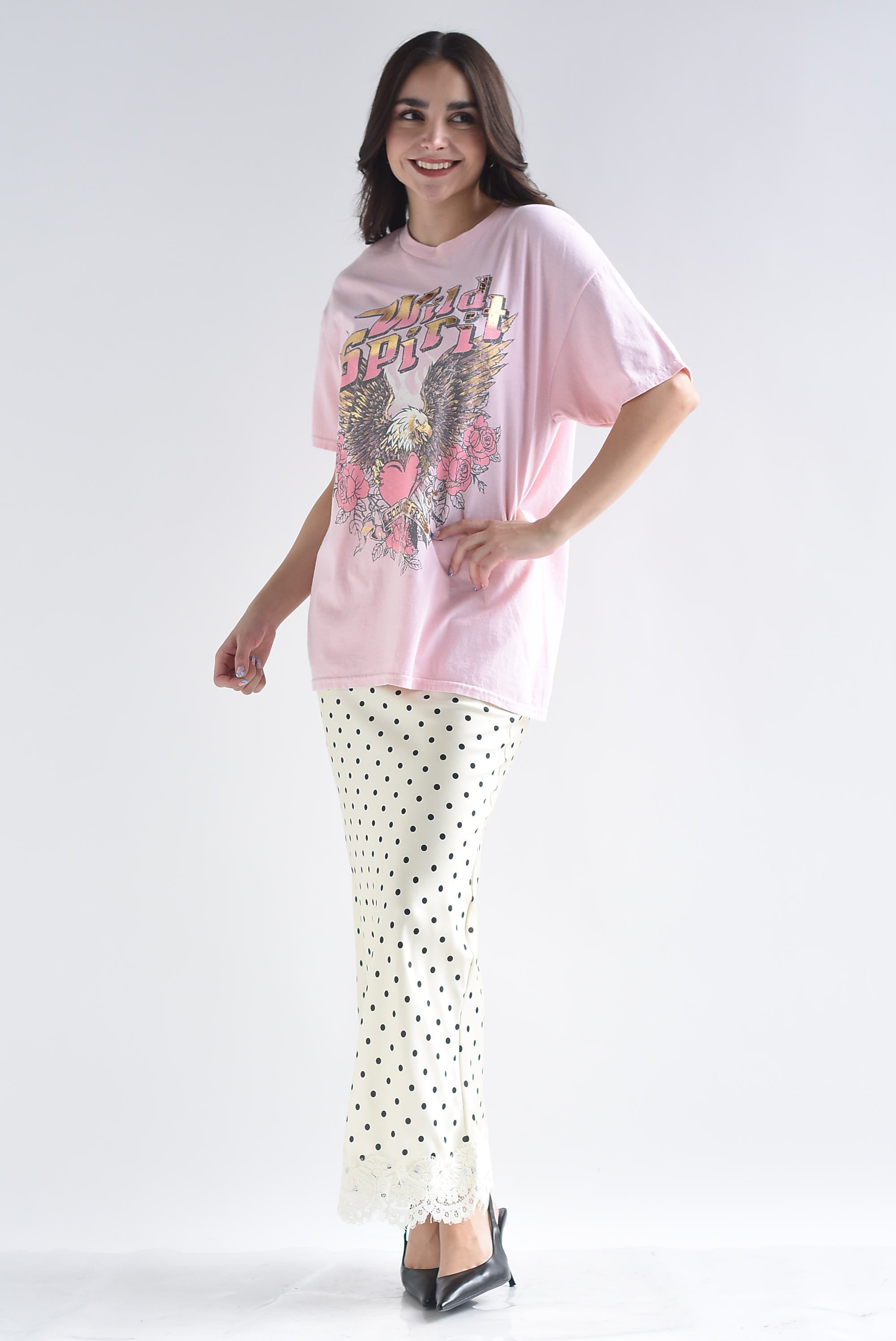 Falda lencera polka dots filo encaje