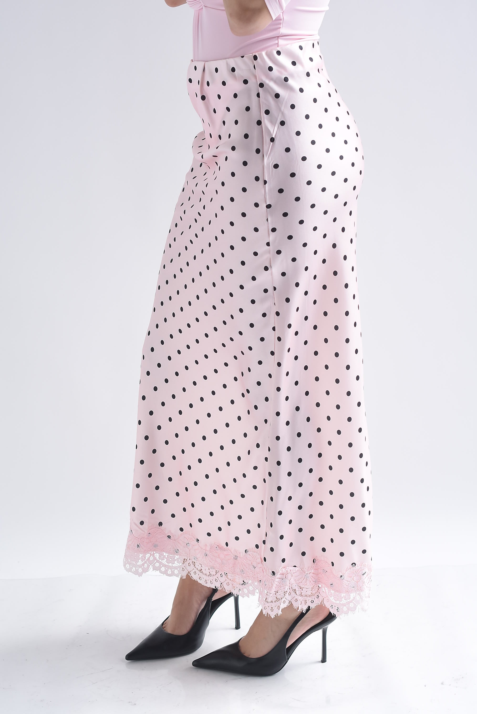 Falda lencera polka dots filo encaje