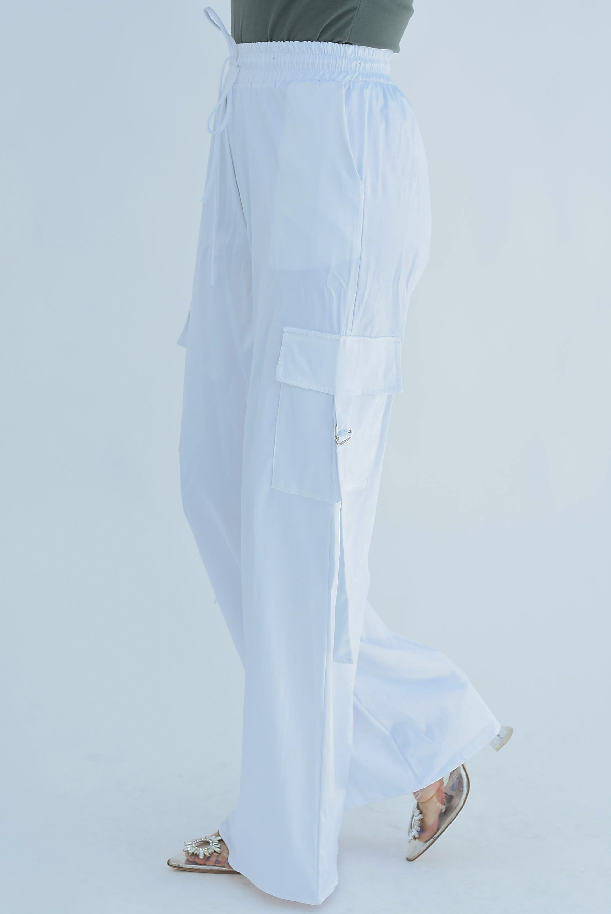 Pantalón cargo argollas Blanco