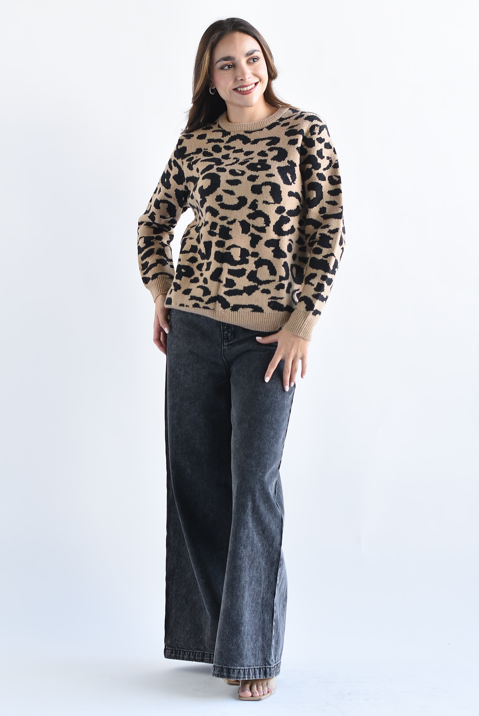 Sweater tipo lana Leopardo