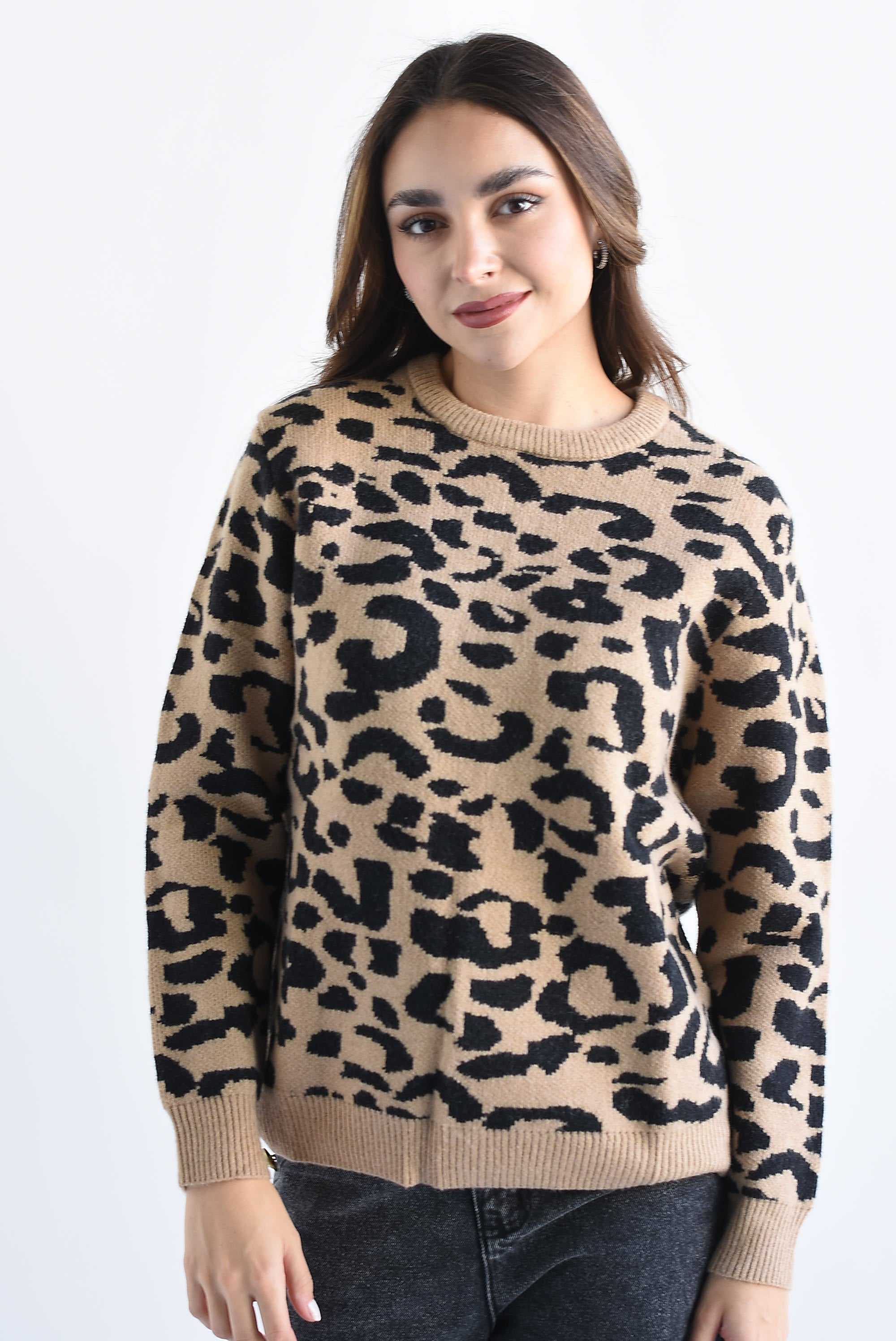 Sweater tipo lana Leopardo