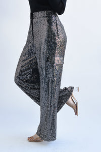 Fashion Styled Pantalón cargo lentejuela Plata