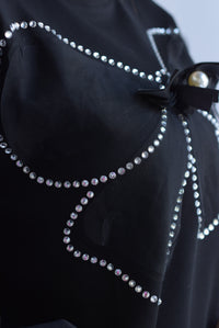 Fashion Styled Sudadera moño tulle brillos Negro