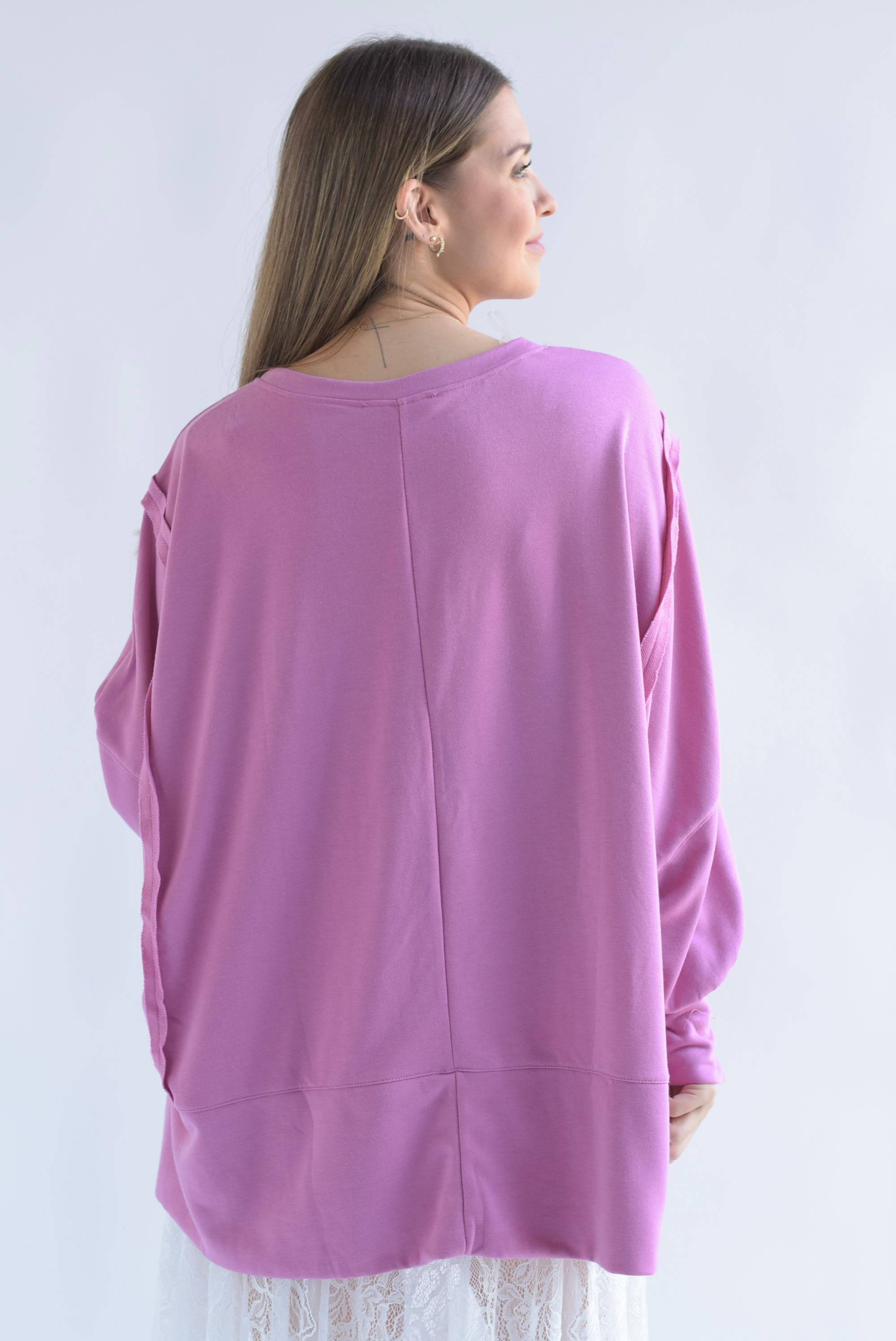 Sudadera costuras Rosa