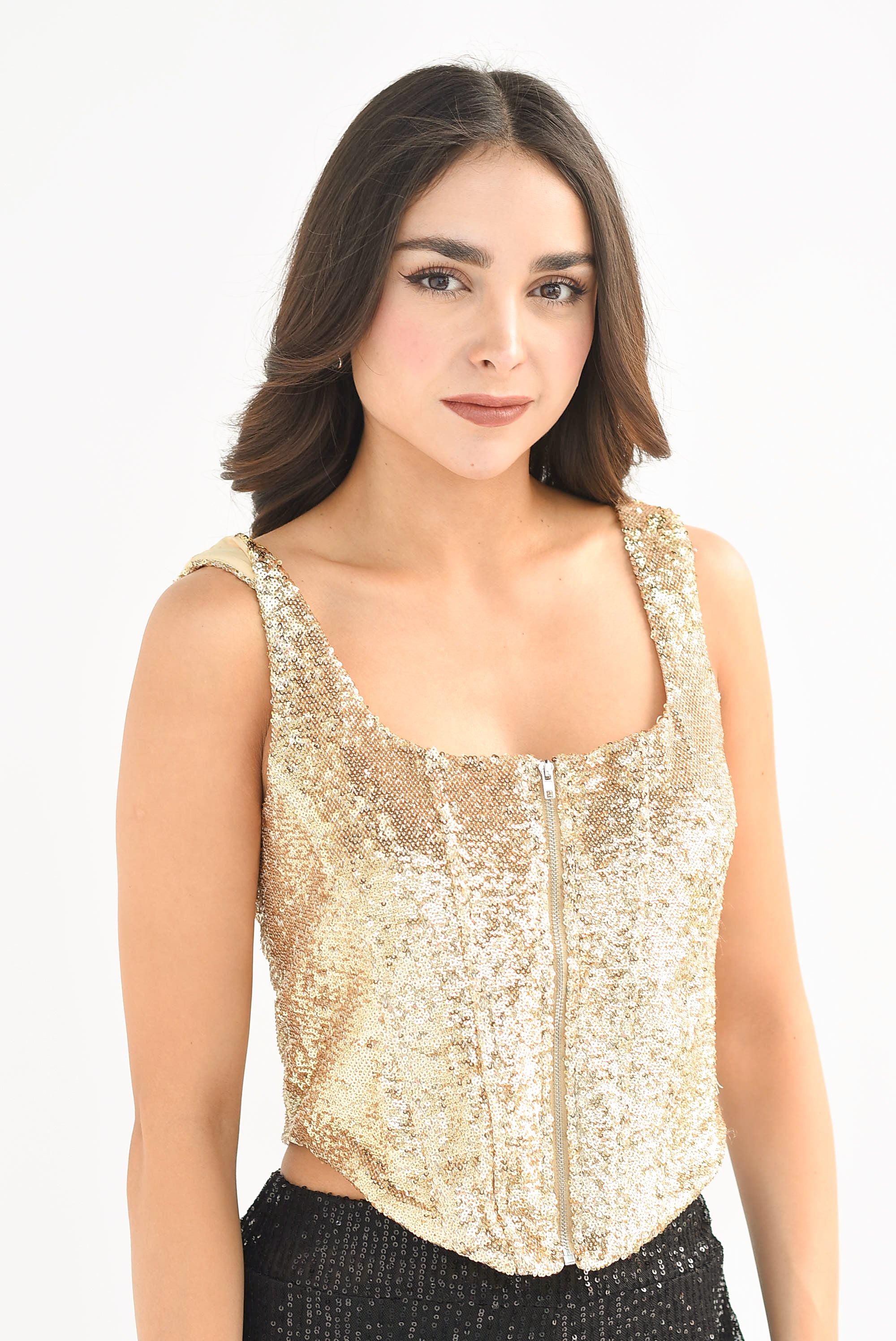 Top corsetero varilla simulada Dorado