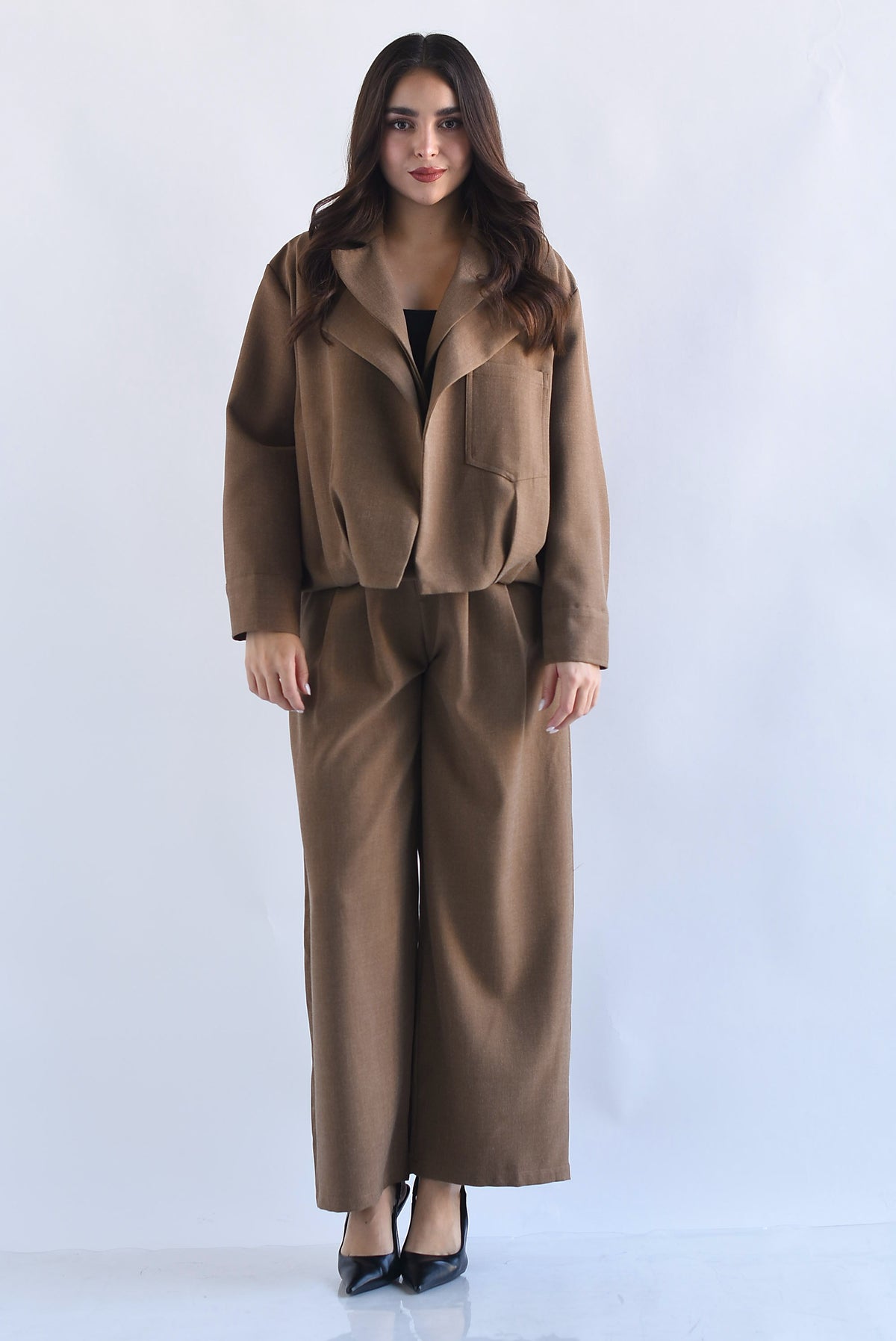 Set Pantalón y Blazer Chamarra doble solapa