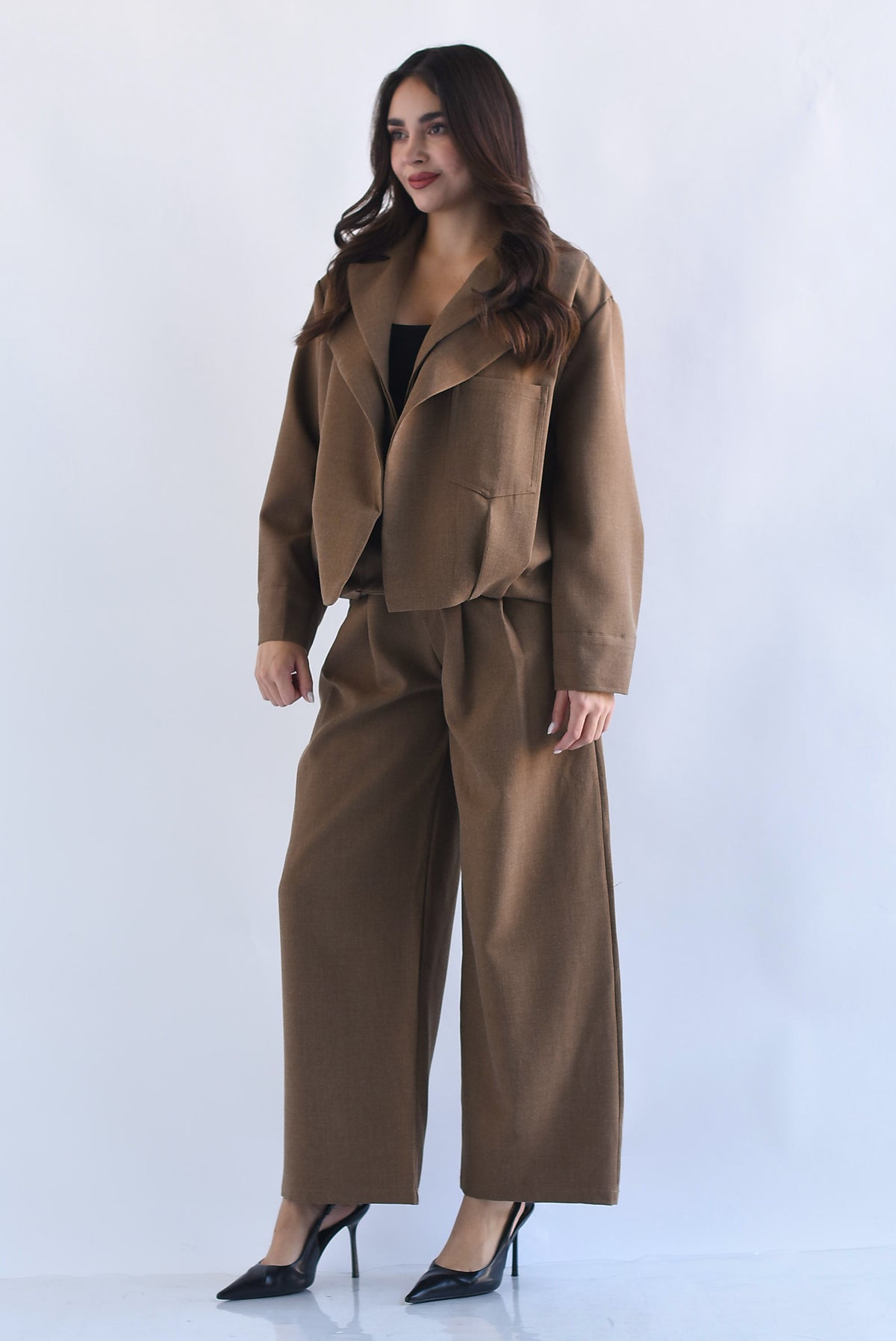 Set Pantalón y Blazer Chamarra doble solapa