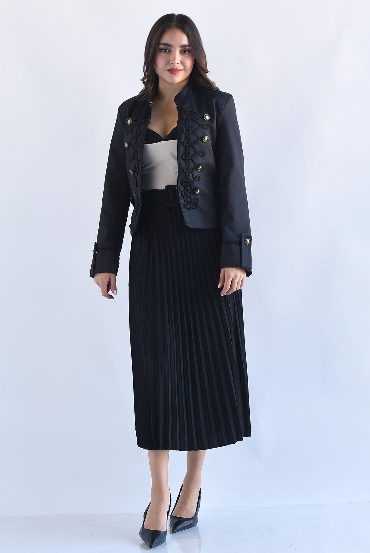 Falda midi plisada