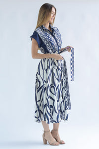 Fashion Styled Vestido largo camisero tribal Azul Marino