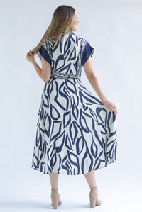 Fashion Styled Vestido largo camisero tribal Azul Marino