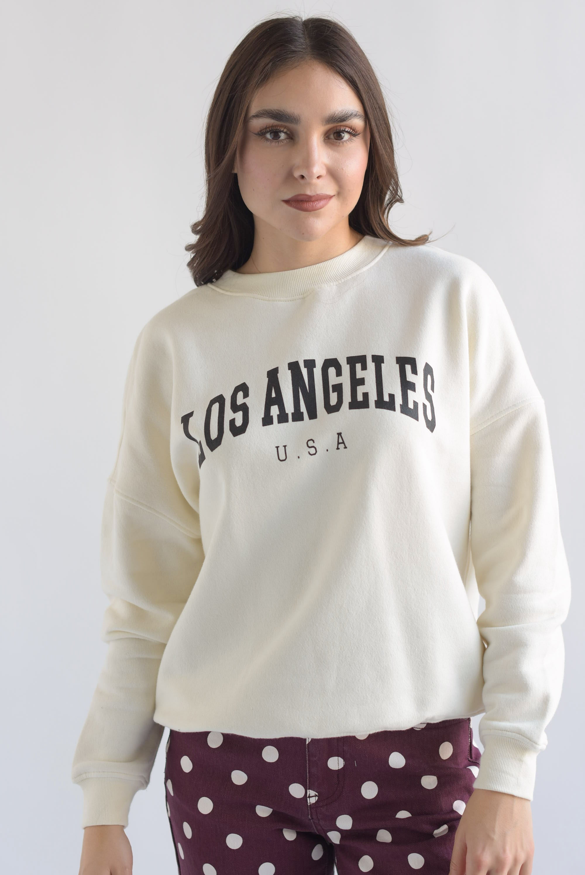 Sudadera LOS ANGELES USA Ivory