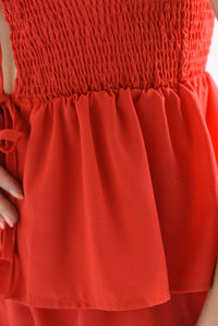 Fashion Styled Set Short y Blusa lazos Rojo