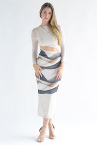 Fashion Styled Vestido mesh cut-out Desierto Beige