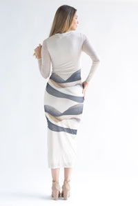 Fashion Styled Vestido mesh cut-out Desierto Beige