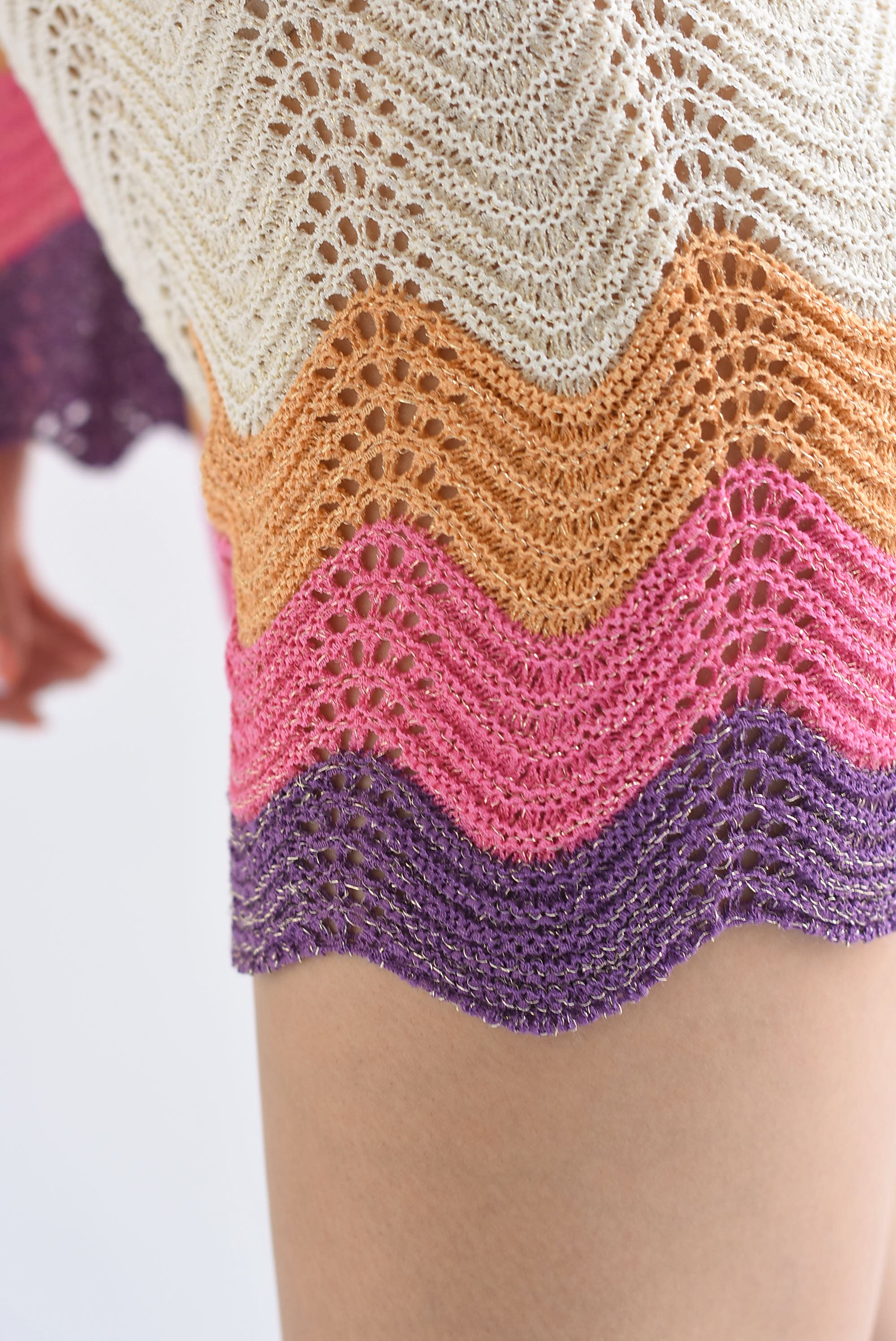 Set Short y Blusa ondas crochet Multicolor