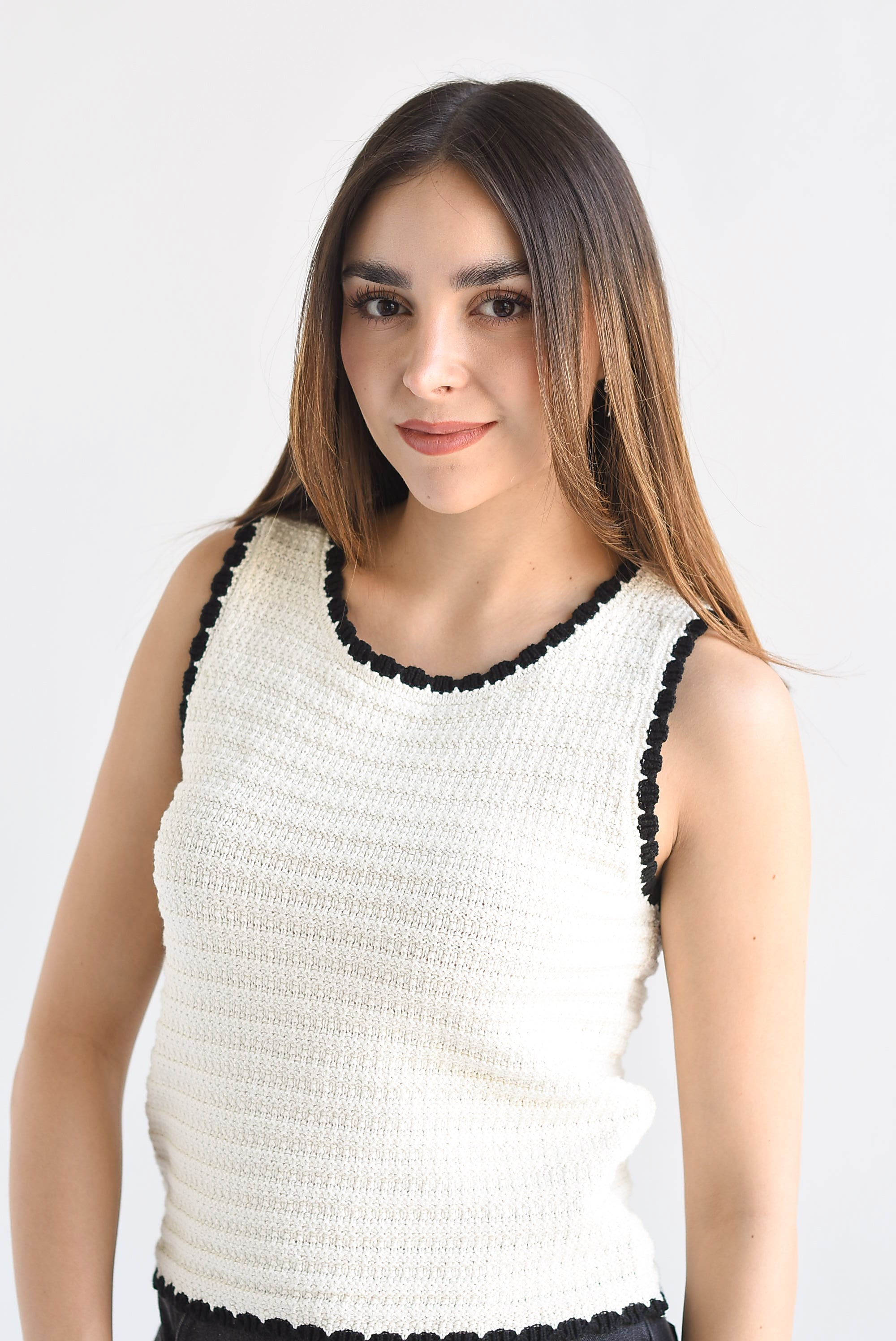 Blusa crochet filos Ivory