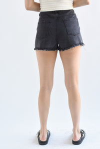Fashion Styled Short deshilachado Denim Negro