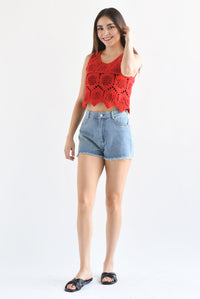 Fashion Styled Short deshilachado Denim