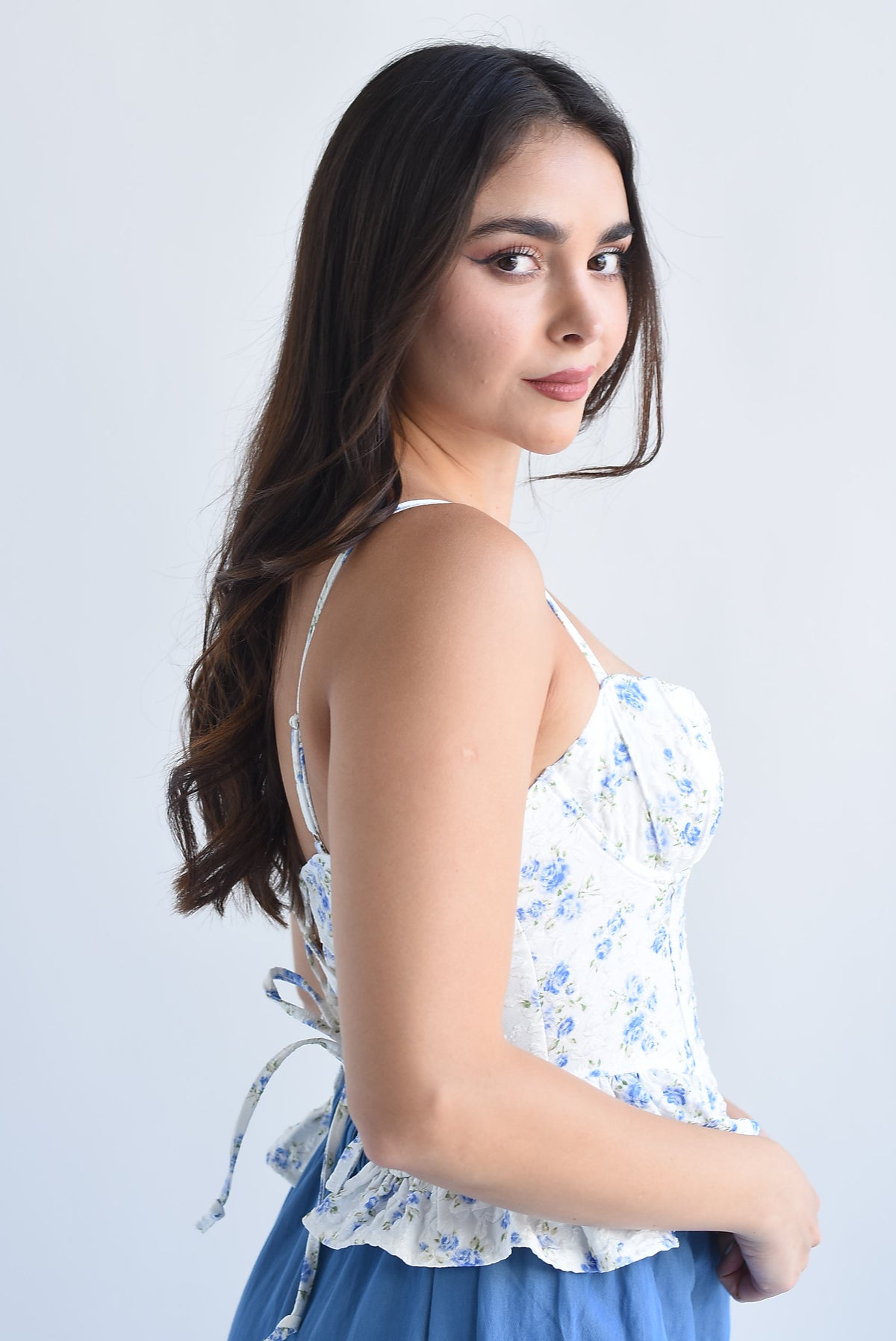 Corset peplum flores
