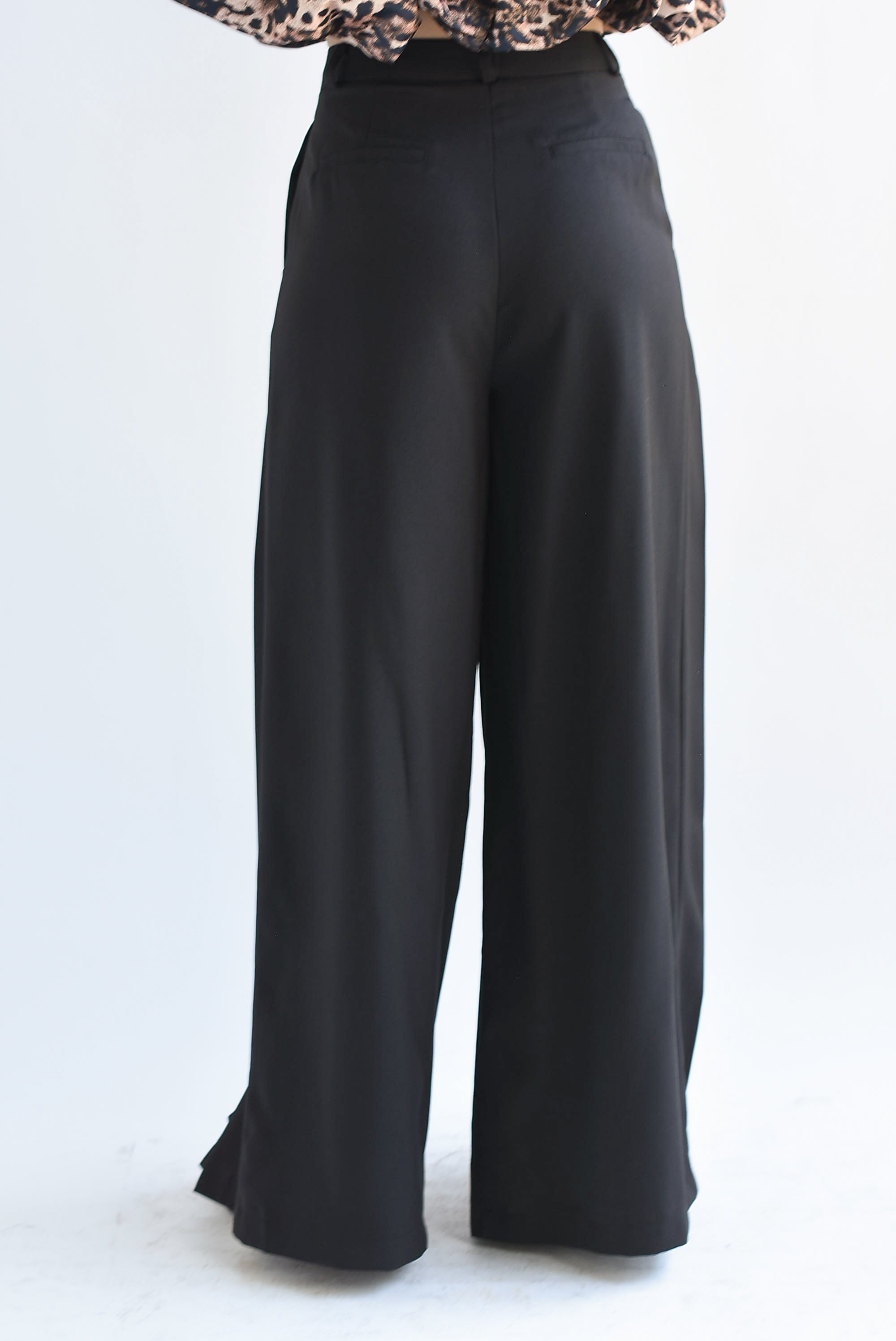 Pantalón de vestir súper wide pinzas Negro