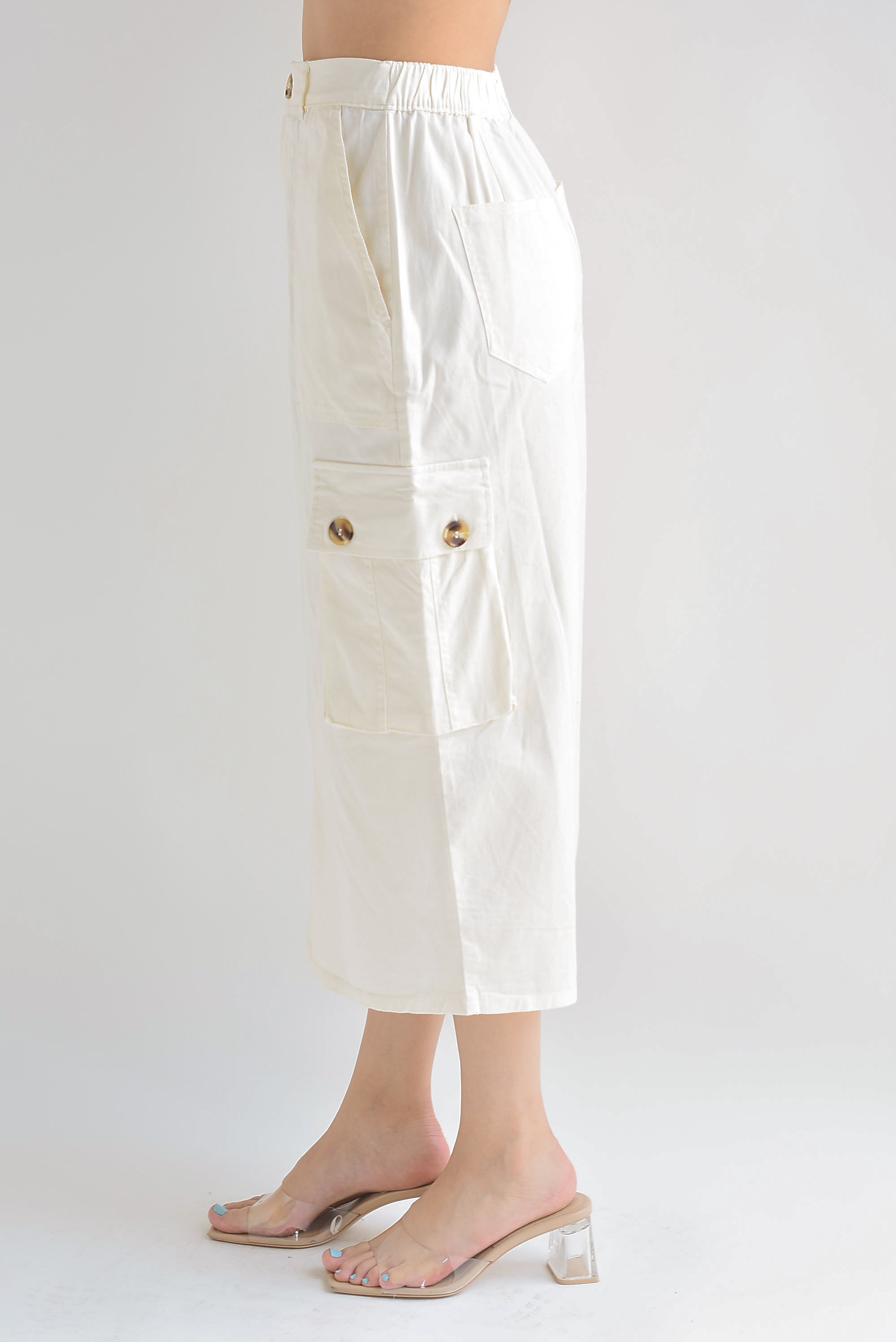 Falda recta cargo Ivory